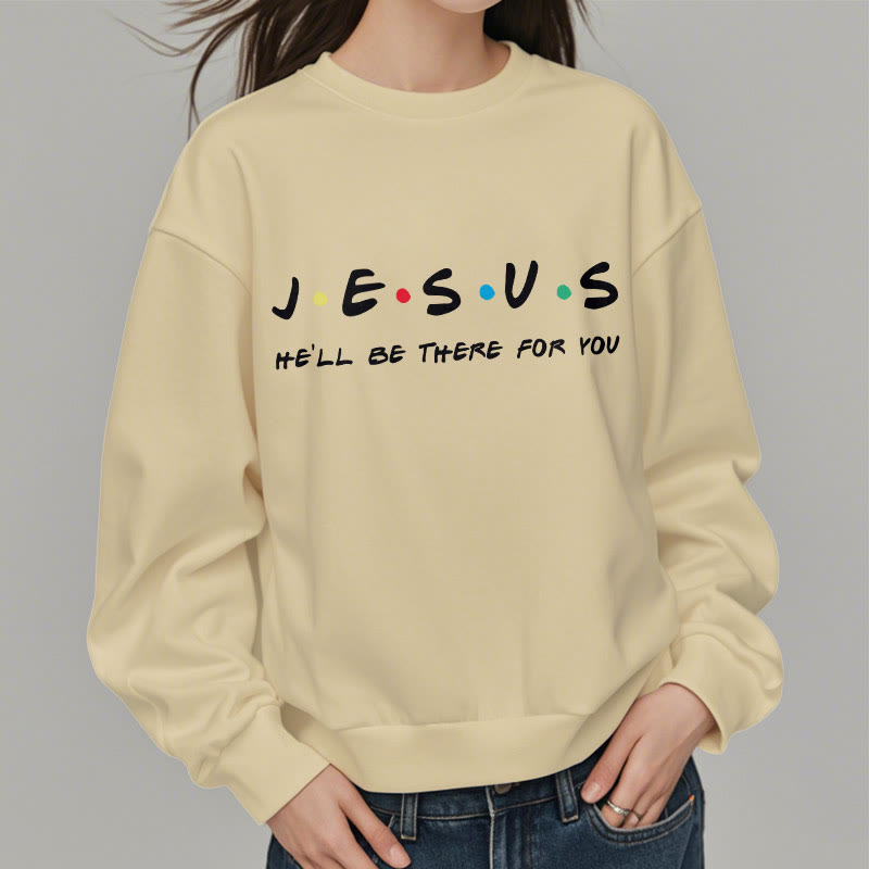 Christianartworkshop Modern Style Jesus He'll Be There For You Fleece Lined Polyester Sweatshirt - image 12