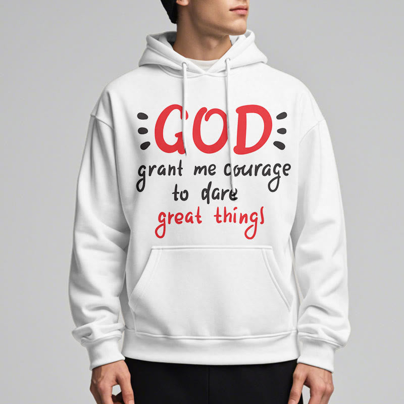 Christianartworkshop Modern Style God Grant Me Courage Fleece Lined Polyester Hoodie - image 3