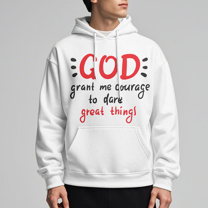 Christianartworkshop Modern Style God Grant Me Courage Fleece Lined Polyester Hoodie - image 3