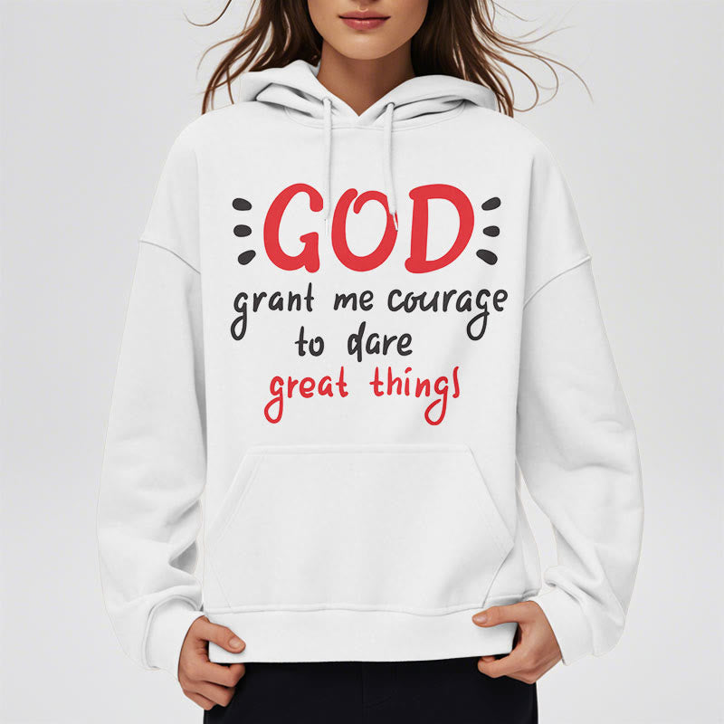 Christianartworkshop Modern Style God Grant Me Courage Fleece Lined Polyester Hoodie - image 2