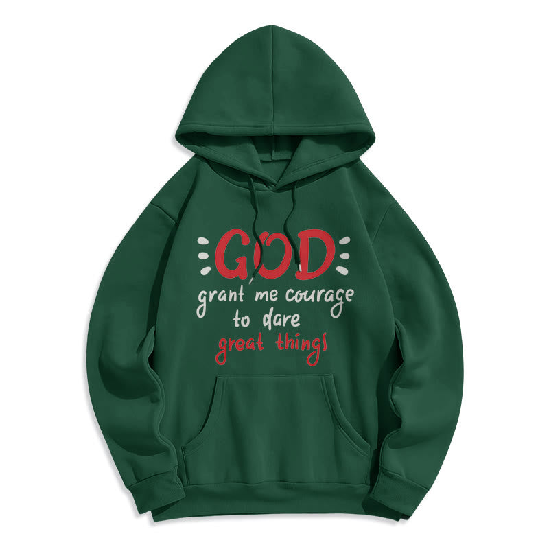 Christianartworkshop Modern Style God Grant Me Courage Fleece Lined Polyester Hoodie - Green - 2XL - image 21