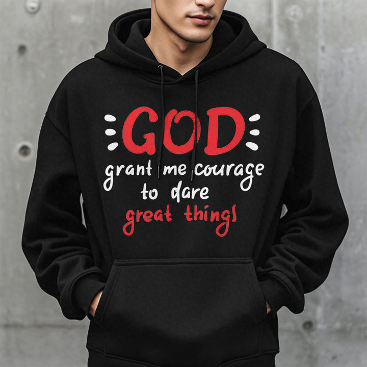 Christianartworkshop Modern Style God Grant Me Courage Fleece Lined Polyester Hoodie - image 8