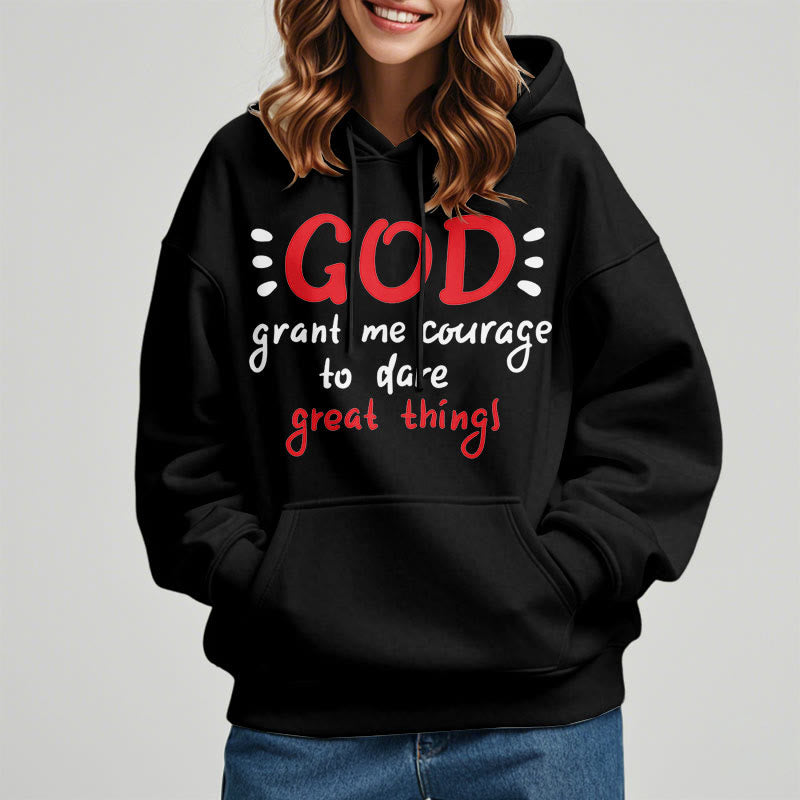 Christianartworkshop Modern Style God Grant Me Courage Fleece Lined Polyester Hoodie - image 9