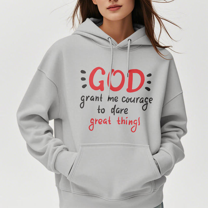 Christianartworkshop Modern Style God Grant Me Courage Fleece Lined Polyester Hoodie - image 34