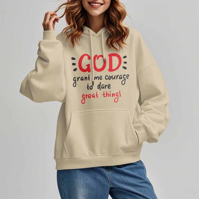 Christianartworkshop Modern Style God Grant Me Courage Fleece Lined Polyester Hoodie - image 14
