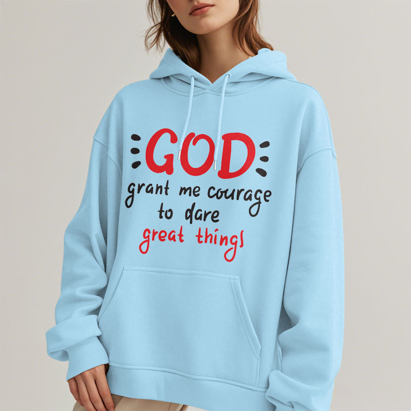Christianartworkshop Modern Style God Grant Me Courage Fleece Lined Polyester Hoodie - image 28