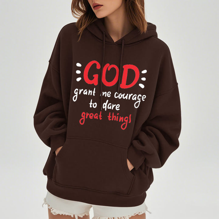 Christianartworkshop Modern Style God Grant Me Courage Fleece Lined Polyester Hoodie - image 18
