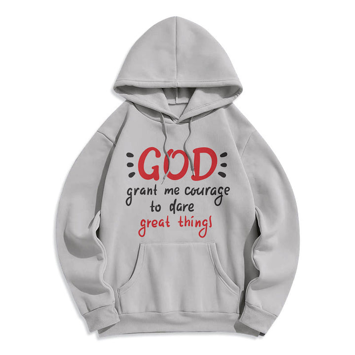 Christianartworkshop Modern Style God Grant Me Courage Fleece Lined Polyester Hoodie - Grey - 2XL - image 31