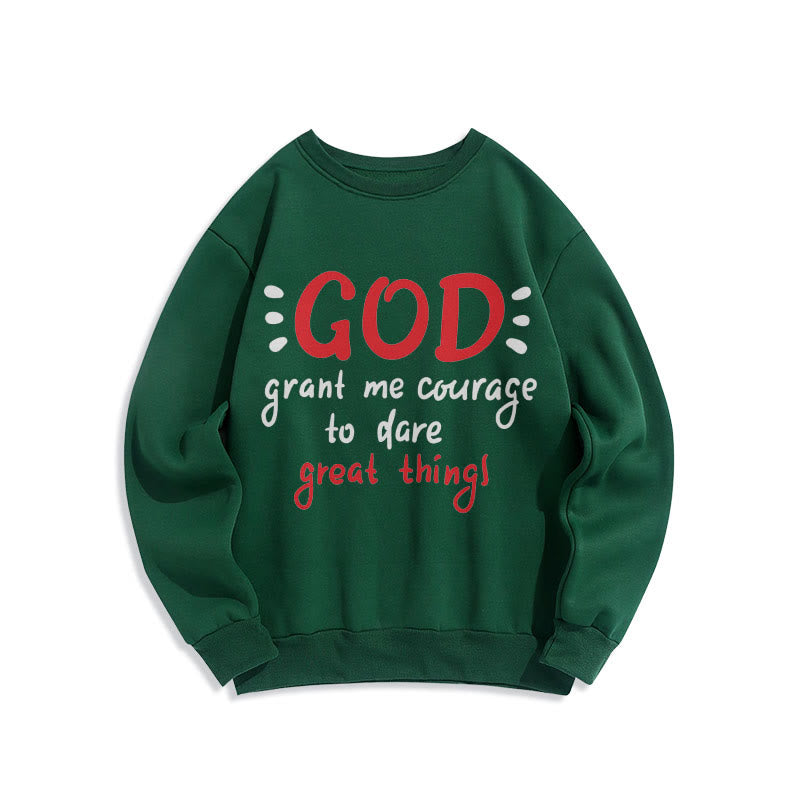 Christianartworkshop Modern Style God Grant Me Courage Fleece Lined Polyester Sweatshirt - Green - 2XL - image 21