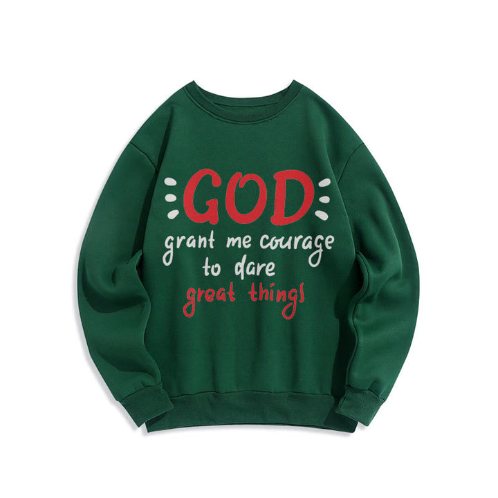 Christianartworkshop Modern Style God Grant Me Courage Fleece Lined Polyester Sweatshirt - Green - 2XL - image 21