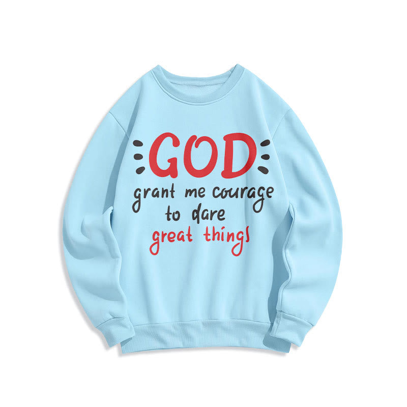 Christianartworkshop Modern Style God Grant Me Courage Fleece Lined Polyester Sweatshirt - Blue - 2XL - image 26