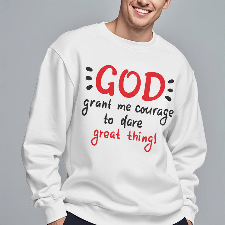 Christianartworkshop Modern Style God Grant Me Courage Fleece Lined Polyester Sweatshirt - image 3
