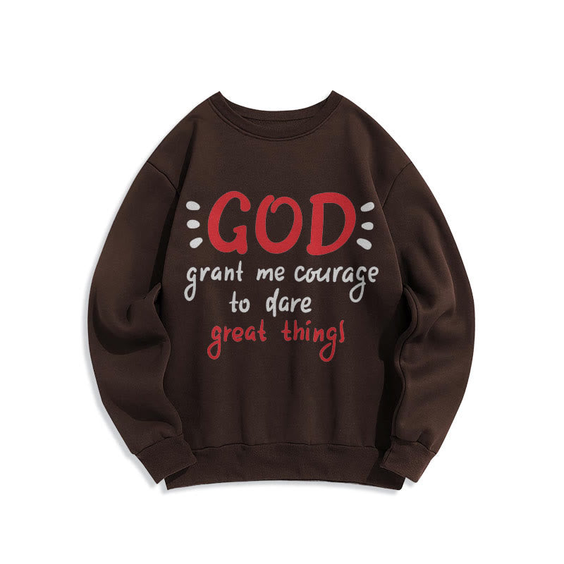 Christianartworkshop Modern Style God Grant Me Courage Fleece Lined Polyester Sweatshirt - Brown - 2XL - image 16