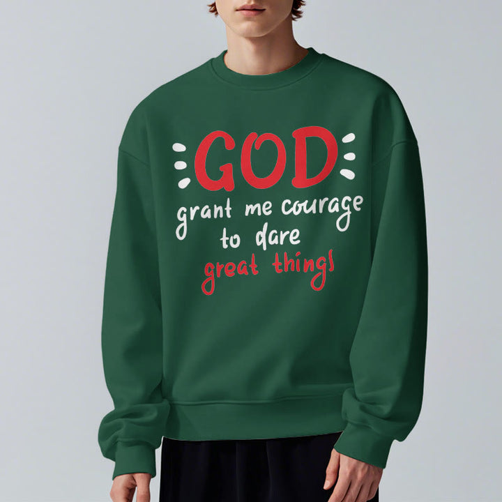 Christianartworkshop Modern Style God Grant Me Courage Fleece Lined Polyester Sweatshirt - image 23