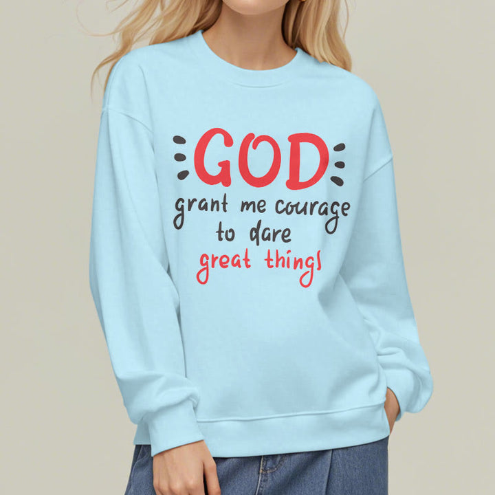 Christianartworkshop Modern Style God Grant Me Courage Fleece Lined Polyester Sweatshirt - image 28
