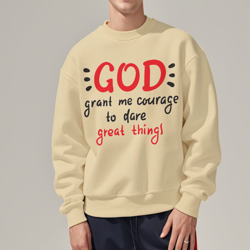 Christianartworkshop Modern Style God Grant Me Courage Fleece Lined Polyester Sweatshirt - image 13