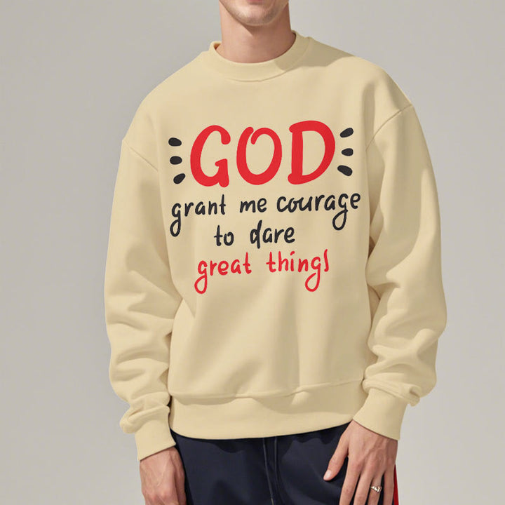 Christianartworkshop Modern Style God Grant Me Courage Fleece Lined Polyester Sweatshirt - image 13