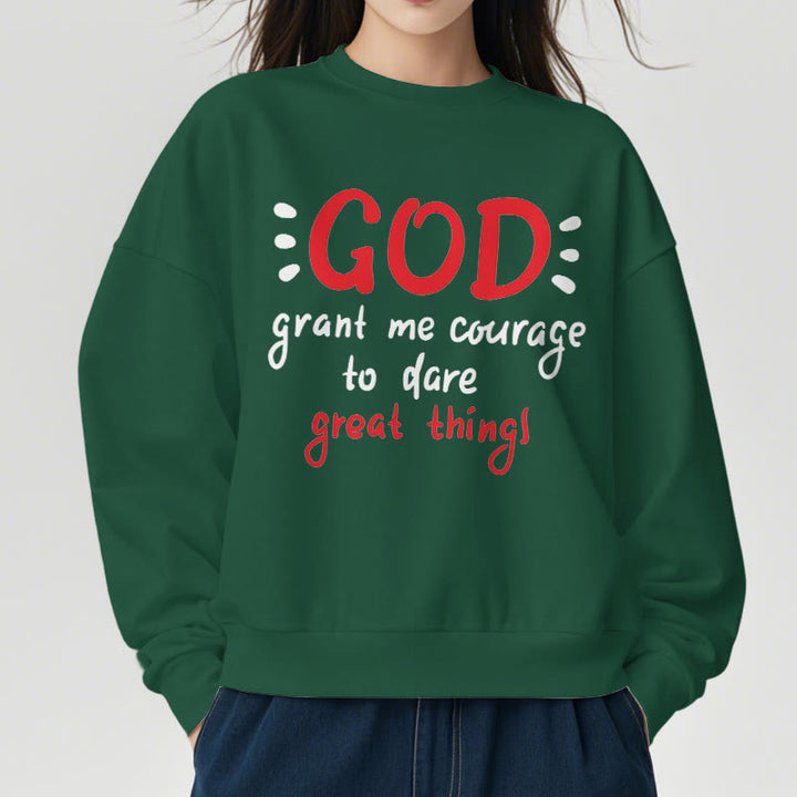 Christianartworkshop Modern Style God Grant Me Courage Fleece Lined Polyester Sweatshirt - image 24