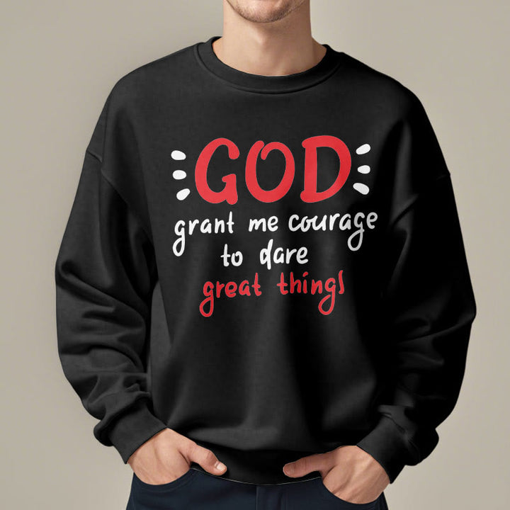Christianartworkshop Modern Style God Grant Me Courage Fleece Lined Polyester Sweatshirt - image 9