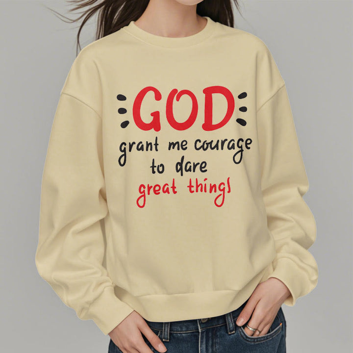 Christianartworkshop Modern Style God Grant Me Courage Fleece Lined Polyester Sweatshirt - image 14