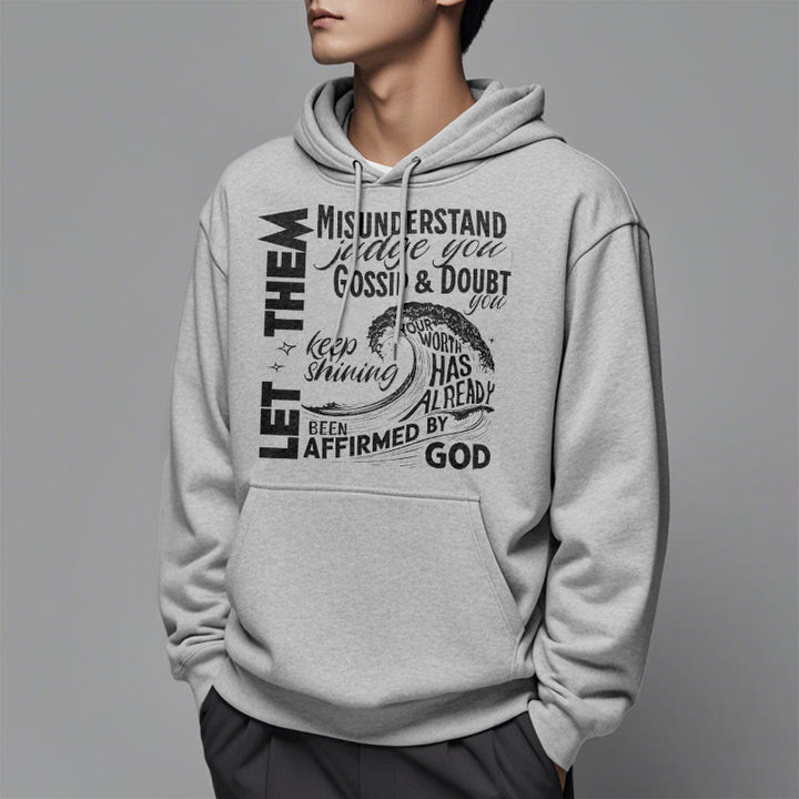 Christianartworkshop Modern Style Affirmed By God Fleece Lined Polyester Hoodie - image 32