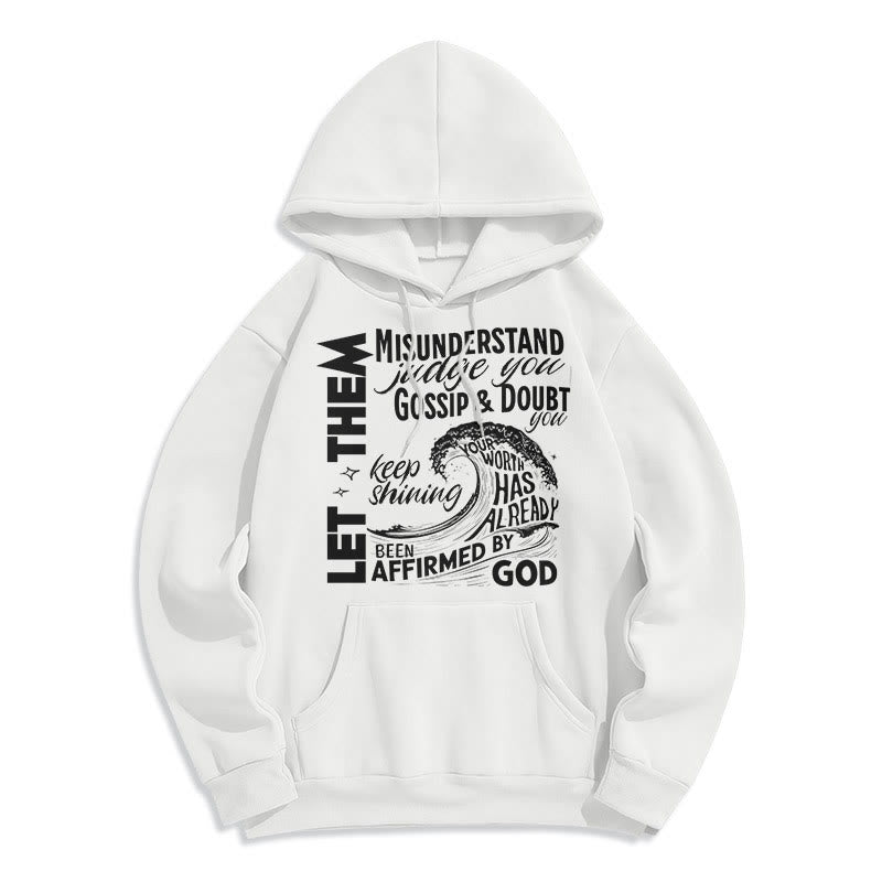 Christianartworkshop Modern Style Affirmed By God Fleece Lined Polyester Hoodie - White - 2XL - image 11