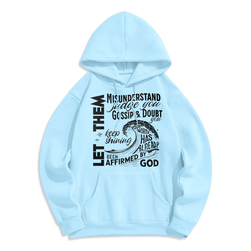 Christianartworkshop Modern Style Affirmed By God Fleece Lined Polyester Hoodie - Blue - 2XL - image 25