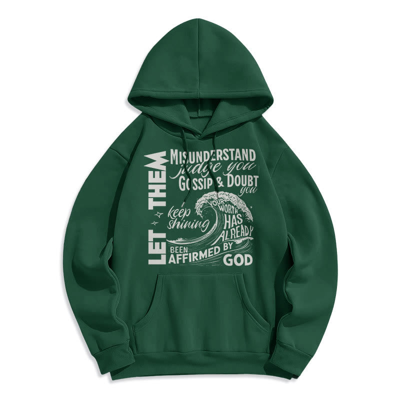 Christianartworkshop Modern Style Affirmed By God Fleece Lined Polyester Hoodie - Green - 2XL - image 21