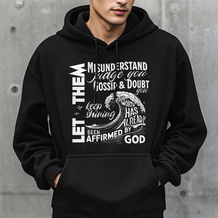 Christianartworkshop Modern Style Affirmed By God Fleece Lined Polyester Hoodie - image 9