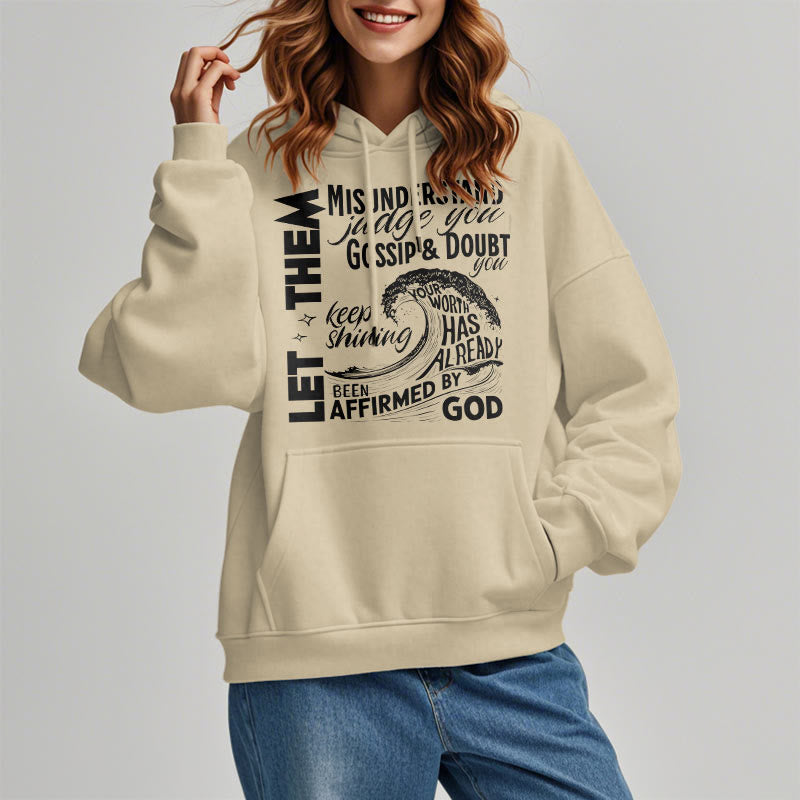 Christianartworkshop Modern Style Affirmed By God Fleece Lined Polyester Hoodie - image 2