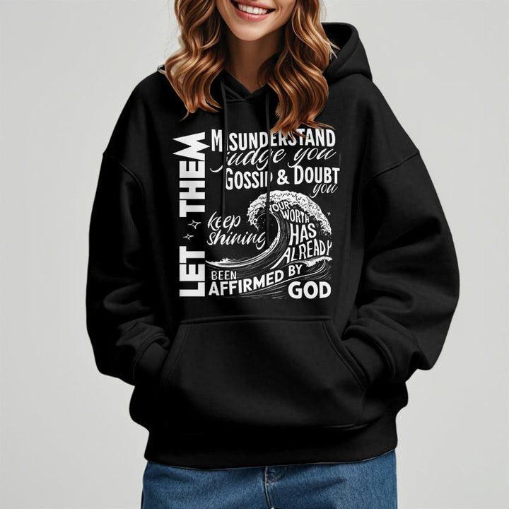 Christianartworkshop Modern Style Affirmed By God Fleece Lined Polyester Hoodie - image 8