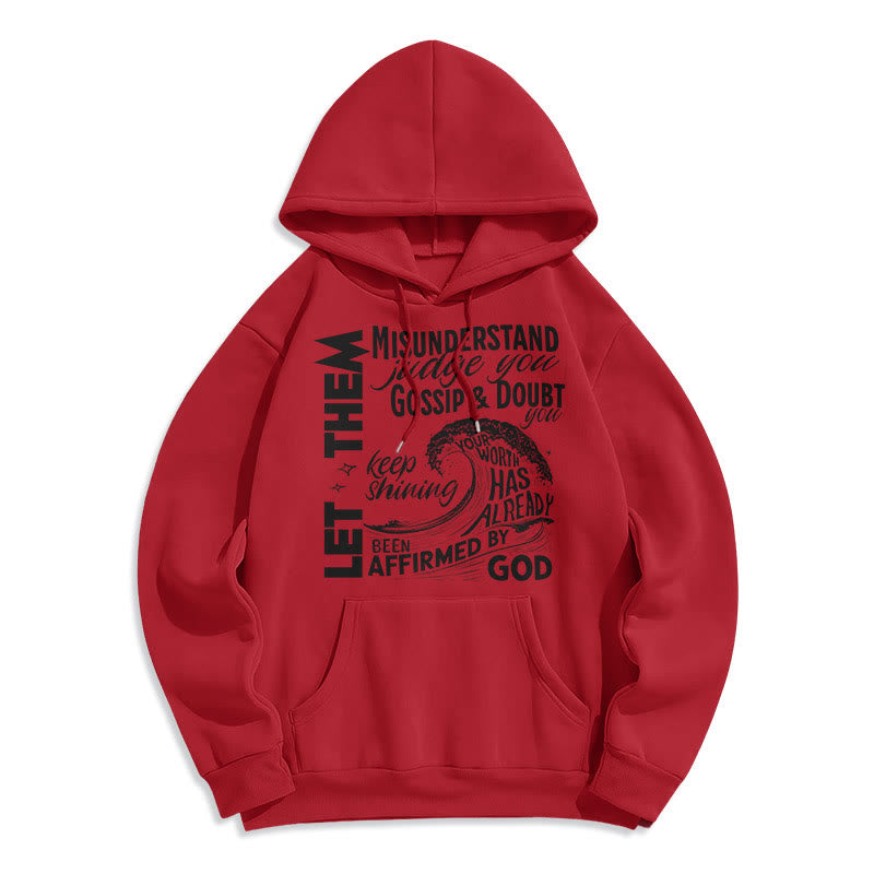 Christianartworkshop Modern Style Affirmed By God Fleece Lined Polyester Hoodie - Red - 2XL - image 36