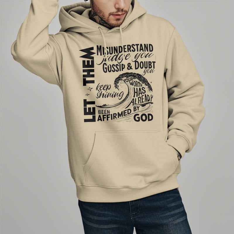 Christianartworkshop Modern Style Affirmed By God Fleece Lined Polyester Hoodie - image 3