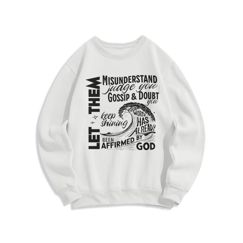 Christianartworkshop Modern Style Affirmed By God Fleece Lined Polyester Sweatshirt - White - 2XL - image 11