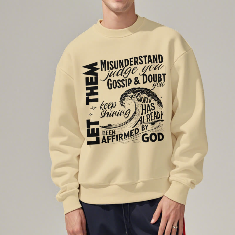 Christianartworkshop Modern Style Affirmed By God Fleece Lined Polyester Sweatshirt - image 2