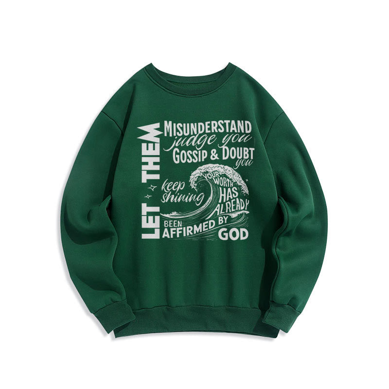 Christianartworkshop Modern Style Affirmed By God Fleece Lined Polyester Sweatshirt - Green - 2XL - image 21
