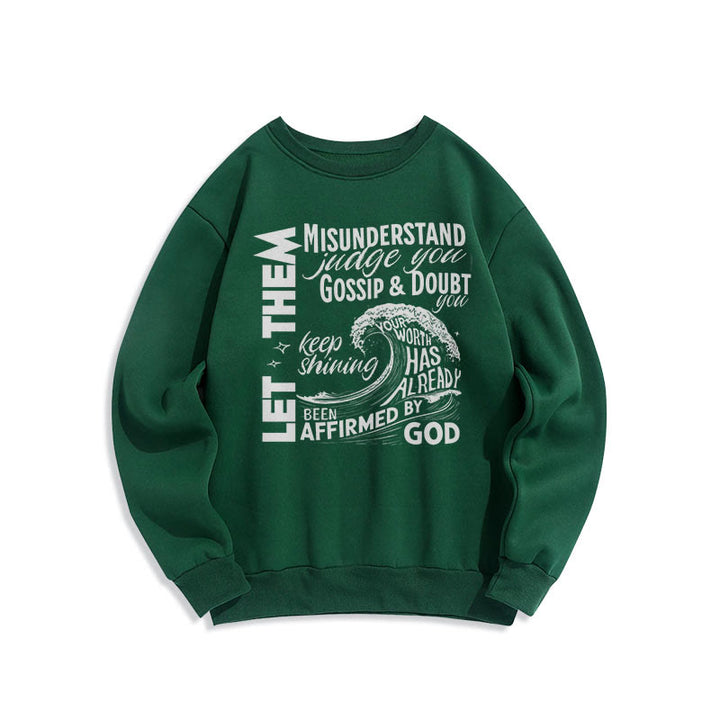 Christianartworkshop Modern Style Affirmed By God Fleece Lined Polyester Sweatshirt - Green - 2XL - image 20