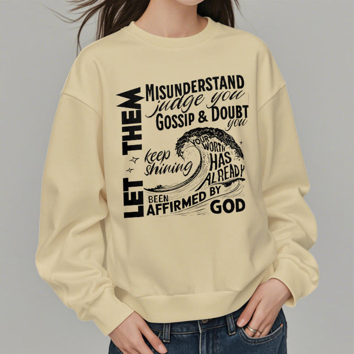 Christianartworkshop Modern Style Affirmed By God Fleece Lined Polyester Sweatshirt - image 3