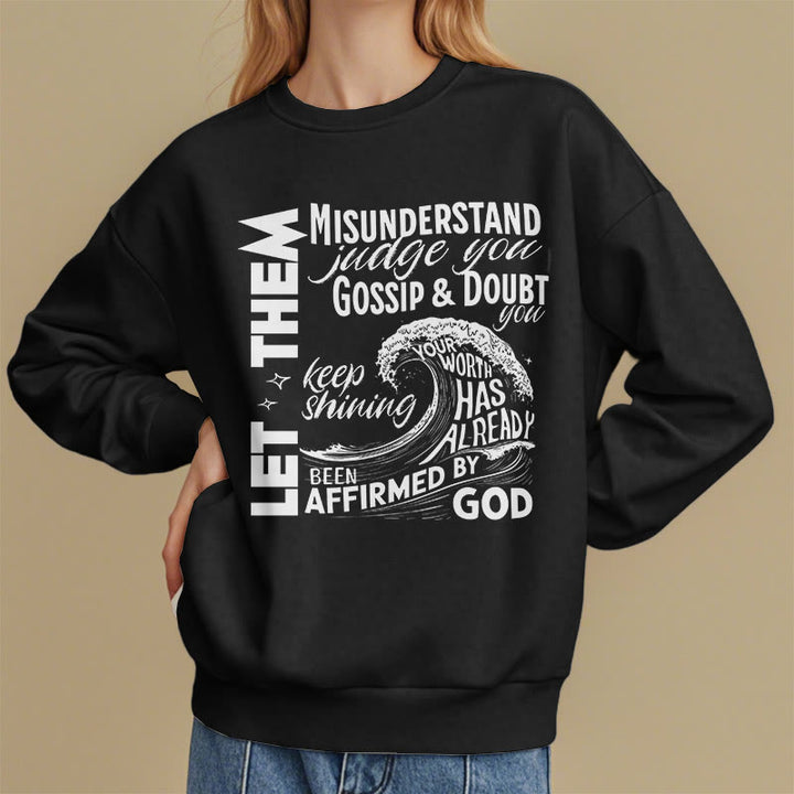 Christianartworkshop Modern Style Affirmed By God Fleece Lined Polyester Sweatshirt - image 9