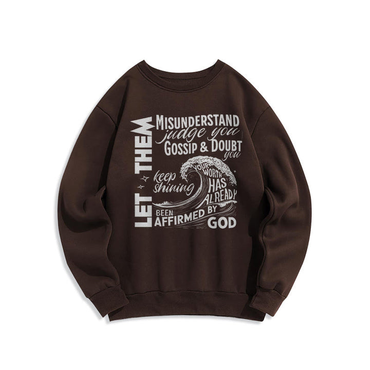 Christianartworkshop Modern Style Affirmed By God Fleece Lined Polyester Sweatshirt - Brown - 2XL - image 16