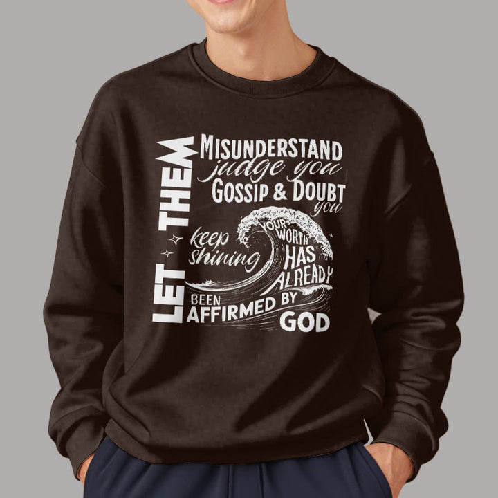 Christianartworkshop Modern Style Affirmed By God Fleece Lined Polyester Sweatshirt - image 18