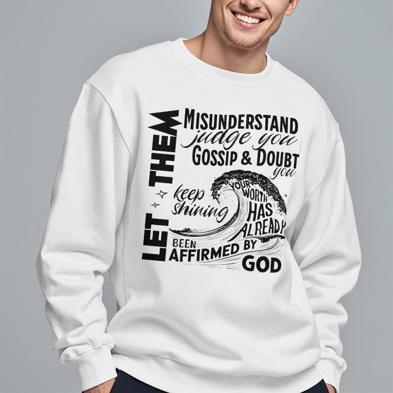 Christianartworkshop Modern Style Affirmed By God Fleece Lined Polyester Sweatshirt - image 13