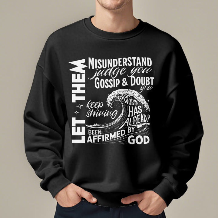 Christianartworkshop Modern Style Affirmed By God Fleece Lined Polyester Sweatshirt - image 7