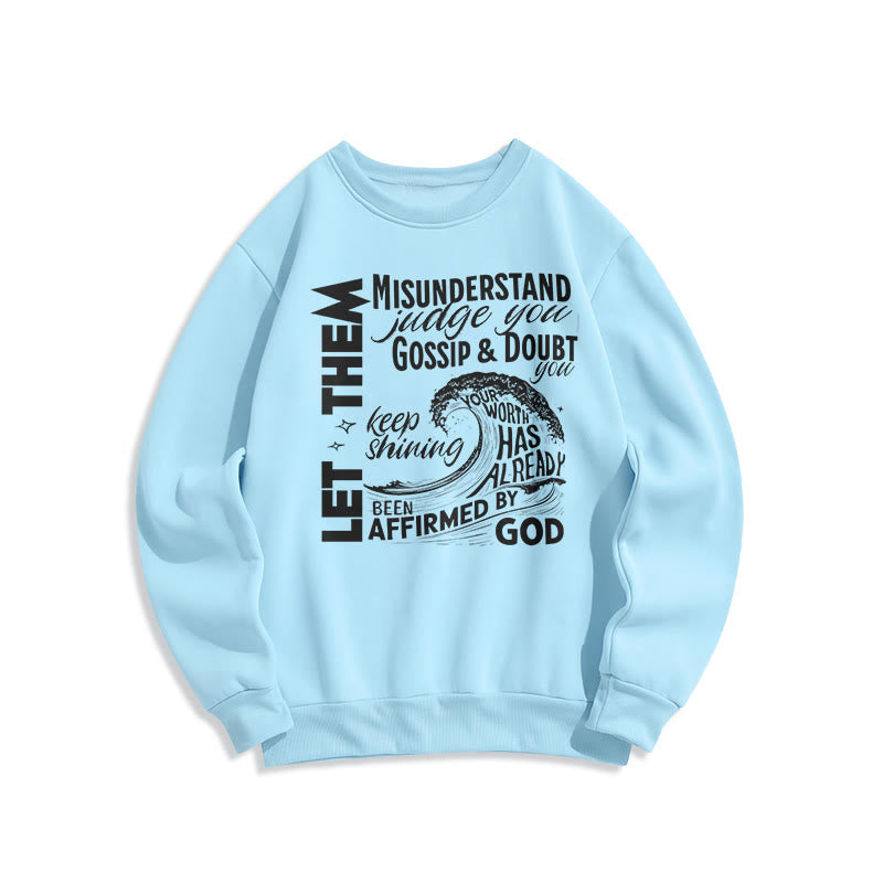 Christianartworkshop Modern Style Affirmed By God Fleece Lined Polyester Sweatshirt - Blue - 2XL - image 26