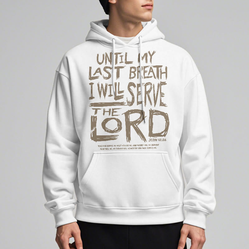 Christianartworkshop Quotation Style I Will Serve The Lord Fleece Lined Polyester Hoodie - image 3