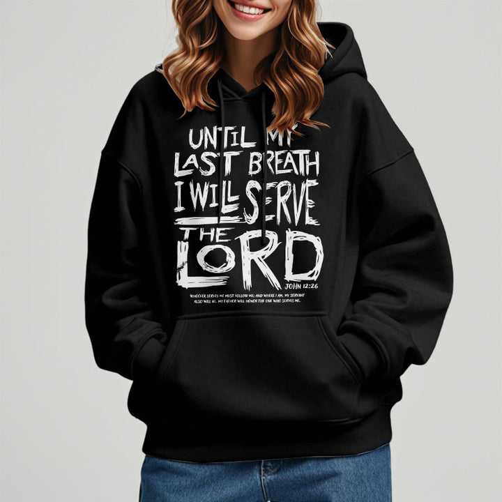 Christianartworkshop Quotation Style I Will Serve The Lord Fleece Lined Polyester Hoodie - image 8