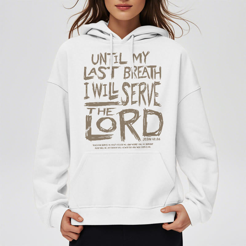 Christianartworkshop Quotation Style I Will Serve The Lord Fleece Lined Polyester Hoodie - image 2