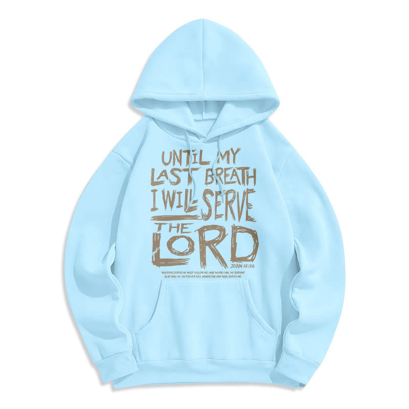 Christianartworkshop Quotation Style I Will Serve The Lord Fleece Lined Polyester Hoodie - Blue - 2XL - image 20