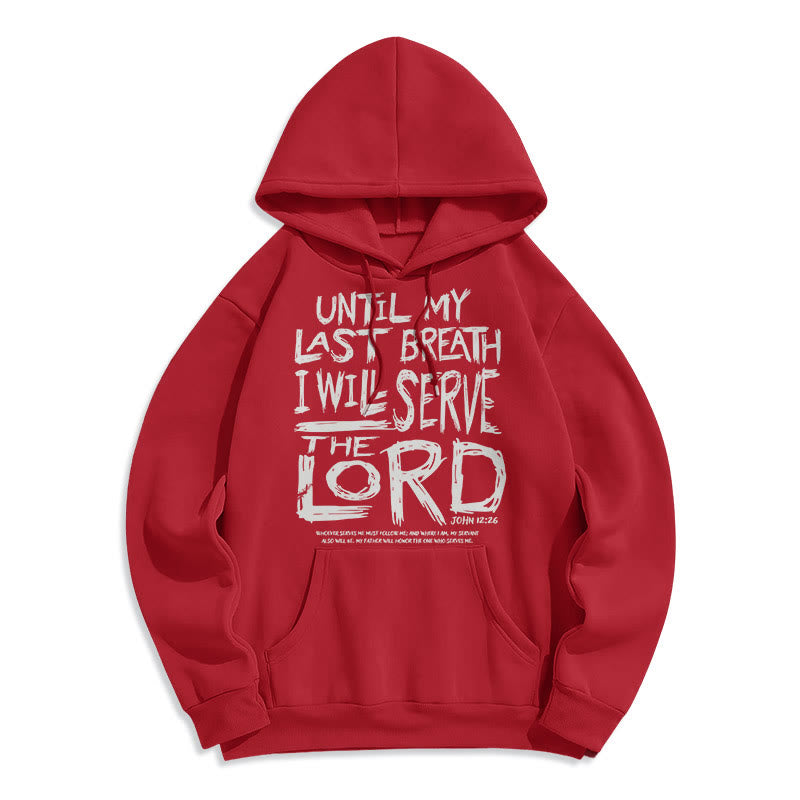 Christianartworkshop Quotation Style I Will Serve The Lord Fleece Lined Polyester Hoodie - Red - 2XL - image 27