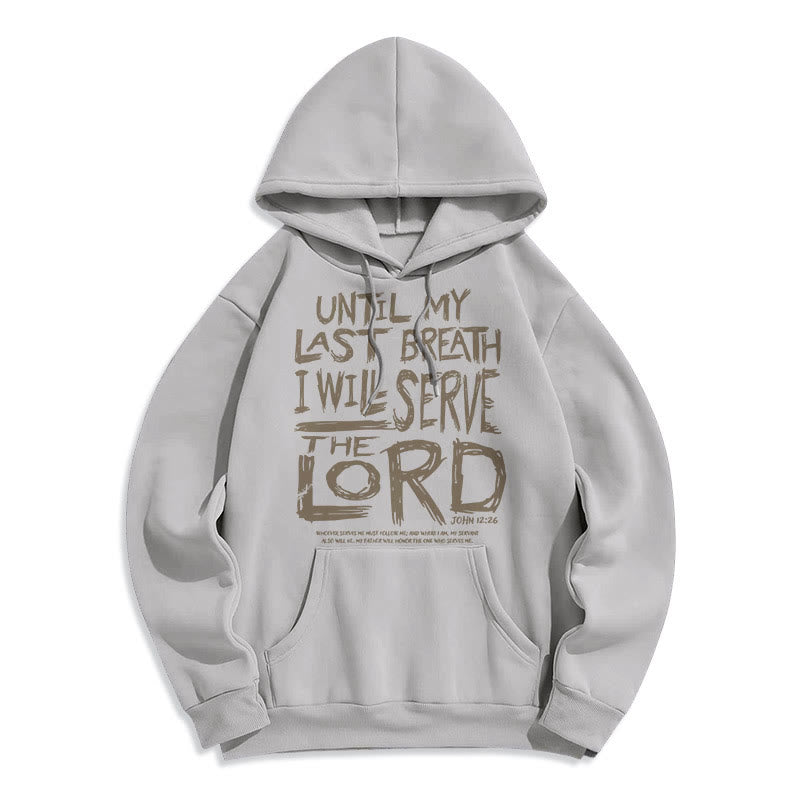 Christianartworkshop Quotation Style I Will Serve The Lord Fleece Lined Polyester Hoodie - Grey - 2XL - image 25